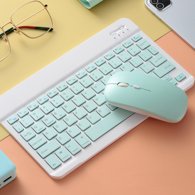 3 Modes Rechargeable BT Wireless Keyboard and Mouse Combo for Ipad Android Windows Tablet Phones