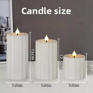 Trong nhà/ngoài trời Flameless nhấp nháy nến, Roman xi lanh nến đèn với di chuyển ngọn lửa, Pin hoạt động dẫn ánh sáng nến - Product Image 6