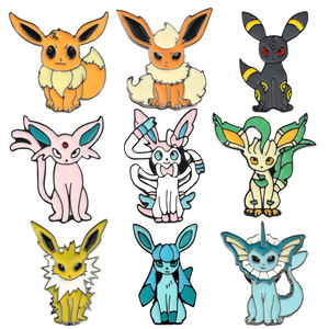 Broche Pokémon Famille Eevee, Badge Pokémon Forme d'Évolution Ultime d'Eevee, Accessoire Pokémon - Product Image 1