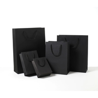 Impression personnalisée de luxe en carton kraft noir sacs en papier avec votre logo