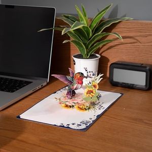 ชุดการ์ดอวยพรวันแม่แบบป๊อปอัพ ลายฮัมมิงเบิร์ดและดอกทานตะวัน การ์ดอวยพร 3 มิติ พิมพ์ดิจิทัล กระดาษ 4 สี เคลือบเงาแบบด้าน - Product Image 4