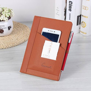 Thời Trang A5 <span class=keywords><strong>PU</strong></span> Da Bìa Cứng Màu Xanh <span class=keywords><strong>Notepad</strong></span> Tạp Chí Máy Tính Xách Tay Với Đàn Hồi Chủ Bút Và Túi Thẻ - Product Image 2