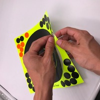 Papier adhésif rond de 8 pouces, points fluorescents vert et noir