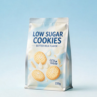 Sacs d'emballage en aluminium à fond plat à huit soudures latérales imprimés sur mesure, de qualité alimentaire, thermosoudables, pour l'emballage de biscuits et de snacks