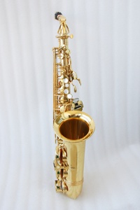 Instruments de musique de qualité supérieure, <span class=keywords><strong>saxophone</strong></span> <span class=keywords><strong>alto</strong></span> avec corps en laiton laqué or et incrustations originales en nacre - Product Image 2