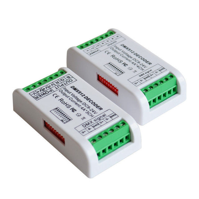3CH 4CH LED Decoder with DIP DMX512 Constant Voltage Control RGBW Light with Mini Controller Module