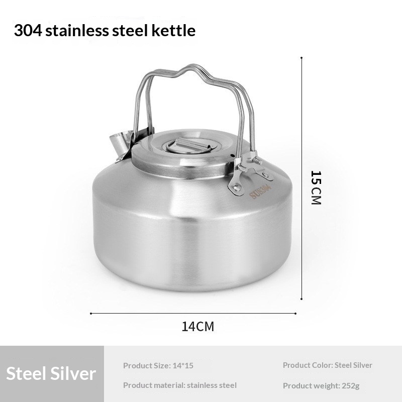 Olla de acero inoxidable de doble asa de 900 ml