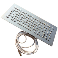 Teclado de metal de montaje en panel de acero inoxidable industrial con 12 teclas de función utilizadas para máquinas o quioscos