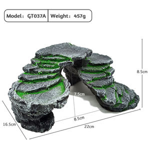 Cueva oculta de resina para acuario, tanque de peces, Tortuga, Plataforma Solar - Product Image 5
