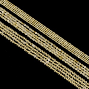 ลูกปัดหินคริสตัลธรรมชาติ Citrine ลูกปัดเมล็ดกลมตัดอย่างหนักลูกปัดหลวม2/3/4มม. สำหรับเครื่องประดับกลางแจ้งทำสีเหลือง - Product Image 1