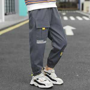 Pantalon cargo à grandes poches imprimé lettres noir kaki, best-seller en ligne, pantalon pas cher pour enfants, fabriqué en Chine - Product Image 5