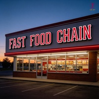Enseigne lumineuse LED 3D personnalisée pour nom de restaurant extérieur, lettres en relief pour publicité et signalétique extérieure de bâtiment