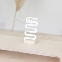 Minimaliste Acrylique Bijoux Boucle D'oreille Cintre S Forme Au Détail Goutte Boucle D'oreille Piercing Affichage Stud Boucle D'oreille Titulaire Avec Base En Bois