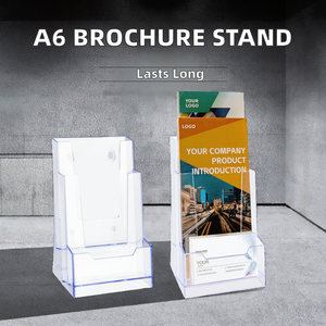 पोर्टेबल ए 6 आकार ऐक्रेलिक पत्रिका स्टैंड हटाने योग्य ब्रोशर साहित्य धारक व्यवसाय कार्ड प्रदर्शन रैक - Product Image 4