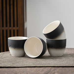 Vente en gros de tasses à thé et à café en céramique japonaise en porcelaine faite à la main, style Japandi, 4 pièces, compatibles lave-vaisselle, qualité <span class=keywords><strong>alimentaire</strong></span>, tasses à matcha, cadeau - Product Image 5