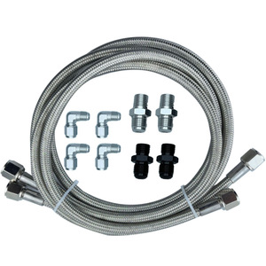 Haofa An6 Tuyau de refroidissement de transmission tressé, ajustement universel, fil argenté, 8 têtes pour Th350 700R4 Th400 - Product Image 1