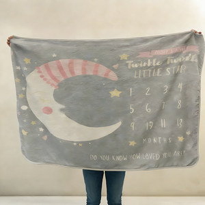 맞춤 세례 동물 공주 소년 성장 기념 선물 아기 월간 담요 베베용 아기용 담요 - Product Image 2