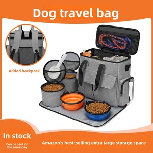 Sac de voyage multifonctionnel pour chien, organiseur portable pour animaux de compagnie avec séparateur amovible pour la randonnée et les voyages <span class=keywords><strong>en</strong></span> voiture - Product Image 4