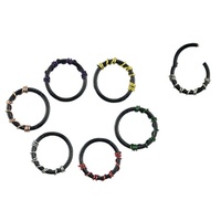 Gaby Vintage 316 L Piercing de cartilage et de septum en acier chirurgical plaqué argent avec ligne colorée en acier inoxydable pour mariage