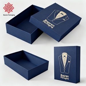 Cajas rígidas ecológicas con logotipo personalizado de Baoren Navy para calcetines, traje de piel para hombre y embalaje de camisetas con materiales reciclados - Product Image 4