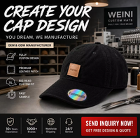 Casquette de baseball personnalisée WEINI à 6 panneaux avec étiquette sur le patch en cuir et autocollant holographique OEM/ODM