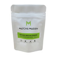 Op Maat Bedrukt Plastic Food Grade Matcha Poeder Rits Lock Doorzichtige Mat Witte Opstaande Zakjes Met Raam