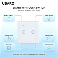Interruptor de Pared Táctil WiFi Tuya Smart Life APP, Monofásico, Marco de Hierro, Compatible con Alexa, Google Assistant, Yandex Alice, Temporizador, Interruptor de Luz EU