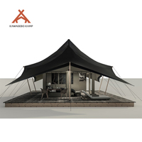 Tente de camping de luxe permanente Kawagebo Kamp (KK) avec membrane et salle de bain intégrée pour 1-2 personnes, idéale pour les resorts et hôtels