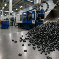 Granulés de polyamide renforcé de fibres de carbone PA66, granulés de nylon 66 noirs remplis de carbone, haute rigidité pour le moulage par injection