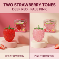 Jouet Squishy Fraise Rempli de Vaseline, Peau Extérieure en TPR, Jouet Anti-Stress à Presser, Simulation Fruit, Sensible, Sans Rebond