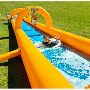 Grand toboggan aquatique gonflable à une voie pour la ville, jeu sportif extérieur, parc aquatique géant pour enfants - Product Image 1