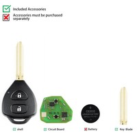 Xhorse VVDI Blank Key With 2 Buttons B Series XKTO05EN XKTO05 XKTO25EN for Xhorse VVDI Key Tool Programmer Auto Car Key Control