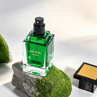 Flacon de parfum en verre transparent mat carré de luxe 50 ml/70 ml/100 ml, vaporisateur, boîte cadeau personnalisée avec logo en plastique, brume parfumée, cosmétique
