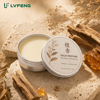 Parfum solide sans alcool au bois de santal 15g, baume parfumé de poche, emballage personnalisé, vente en gros, fabricant OEM
