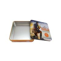 Boîtes de rangement pour biscuits en métal avec logo personnalisé, forme rectangulaire, forme carrée, couvercle à charnières, grande boîte en métal