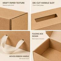 Boîtes d'emballage en carton kraft recyclables, boîtes à courrier ondulées, impression personnalisée, taille personnalisée, logo, boîte d'expédition pour cosmétiques, chaussures, chapeaux avec poignée