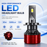 H7 LED-Scheinwerferbirne 30W 5000LM 12V Aluminium Auto-Scheinwerfer-Ersatz Universelle Passform für Fahrzeugbeleuchtungs-Upgrade
