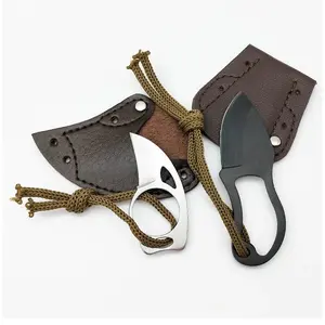 Outdoor Camping Survival Mini Knife PU Leather Cover EDC Multi Function Tool Small Knife Pouch Bag Without Knife