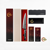 Grandsharp Kitchen Damascus Messen 67 Lagen AUS10 Damascus Staal Koksmes Broodmes Santoku Mes Zwarte Carbon Fiber Handvat