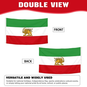 Bandera Personalizada de Persia, Irán, con León y Sol, 3x5 pies, Bandera Iraní Vintage con Ojales de Latón para Desfiles - Product Image 2