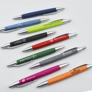Slim hotel pen Promotional rubber finish soft Sheraton w hotel ballpoint pen for customized gift pen