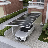 Abri de voiture moderne en polycarbonate résidentiel, abri de voiture en aluminium imperméable, auvent de stationnement extérieur, taille personnalisée