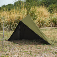 Tente extérieure en toile imperméable quatre saisons pour la randonnée et le camping Tente solo portable en coton Safari