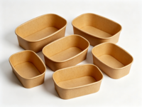 Fournisseur direct d'usine de bols à salade et à repas à emporter en papier kraft écologique avec logo personnalisé 500-1450 ml et couvercles en papier PET PP