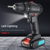 Perceuse sans fil à moteur à balais 12V/21V, lithium-ion, double vitesse, réversible, style pistolet, multifonctionnelle, perceuse électrique domestique