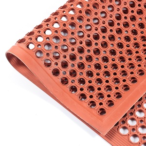 천공된 피로 방지 오일 방지 고무 매트 중공 배수 주방 허니콤 작업장 바닥 롤 매트 구멍 포함 - Product Image 1