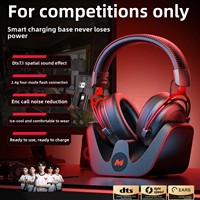 Casque de jeu Esports sans fil supra-auriculaire 2.4G quatre modes pour jeux FPS, localisation précise des ennemis, PUBG, compatible mobile et PC