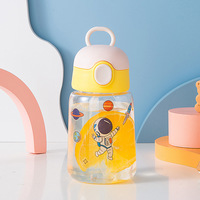 Botella de Agua de Plástico para Niños, Linda Botella de Agua de Plástico para Niños, para Viajes al Aire Libre y la Escuela
