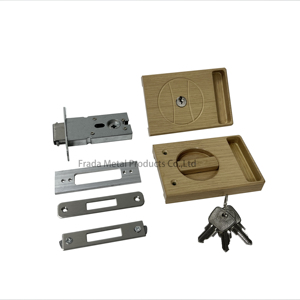 CHINA FACTORY Vis de montage dissimulées cadre en aluminium Cavité ronde Serrure de porte coulissante privée Serrure de porte coulissante Serrures de porte coulissante - Product Image 1