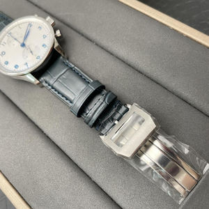 Haute qualité luxe 904L en acier inoxydable chronographe montre-bracelet pour hommes deux cadran en cuir boîtier de montre mouvement livraison directe - Product Image 5